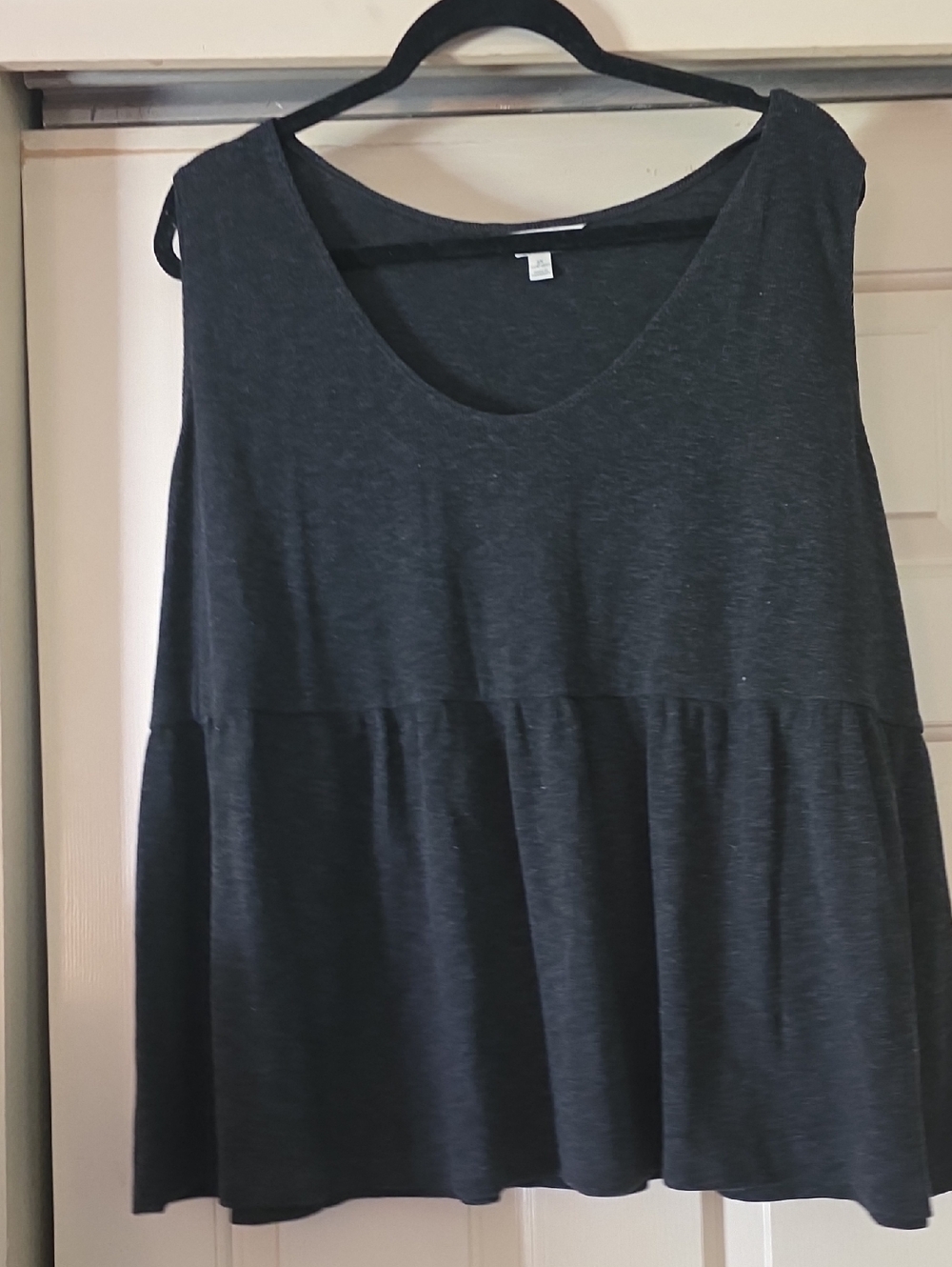 Terra & Sky Dark Gray Peplum Tank